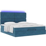 vidaXL Otomanski posteljni okvir z vzmetnicami moder 180x200cm žamet | Shoptok.si