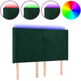  LED uzglavlje tamnozeleno 147x16x118/128 cm baršunasto | shoptok.hr
