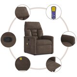  Masažni naslonjač smeđi od mikrovlakana | shoptok.hr