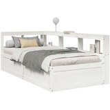  Krevet s regalom za knjige bez madraca bijeli 75x190cm borovina | shoptok.hr