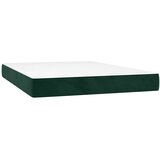  box spring s madracem LED tamnozeleni 140x200 cm baršun | shoptok.hr