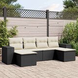 vidaXL 6-dijelni set vrtnih sofa s jastucima crni od poliratana | shoptok.hr