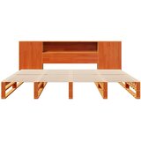 Krevet s regalom za knjige bez madraca 200x200 cm masivno drvo | Eponuda.com