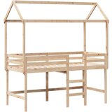  Posteljni okvir z lestvijo in streho 90x190 cm borovina, (21243173) | Shoptok.si