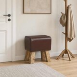  Klupa 40 x 30 x 45 cm Prava koža Tamno smeđa | shoptok.hr