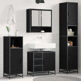 vidaXL set namještaja za kupaonicu 3 pcs crni hrast konstruirano drvo Cijene