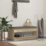 Klupa za hodnik s jastukom Sonoma hrast 100 x 38 x 46 cm