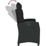  Vrtni naslonjač s jastucima crni od poliratana Crna 105 x 66 x 93 cm | shoptok.hr