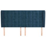  Vzglavje z ušesi temno modra 203x23x118/128 cm žamet | Shoptok.si