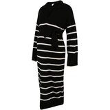 Lindex Maternity Pletena obleka 'Estelle' črna / bela | Shoptok.si