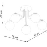 Sollux SL.1660 - Luster na šipci ASTRAL 5xG9/8W/230V bela | Eponuda.com