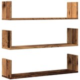 vidaXL Stenska polica 3 kosi starinski les 80x18x18 cm inženirski les | Shoptok.si