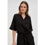 Marisse Viscose-Linen Black Shirt | Shoptok.si