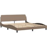  Postelja z vzmetnico kapučino 180x200 cm umetno usnje | Shoptok.si