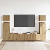  8-dijelni zidni TV ormarić Artisan hrast izrađen od drva | shoptok.hr