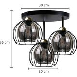  Plafonski luster SOLO BLACK 3xE27/60W/230V prečnik 30 cm crna/zlatna | Eponuda.com