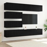 vidaXL Set TV ormarića od 6 komada montiranog na zid od crnog hrasta | shoptok.hr