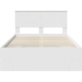  Okvir za krevet Bijelo 120 x 123 cm Konstruirano drvo - Bijelo 120 x 190 cm | shoptok.hr