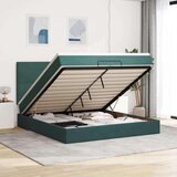 vidaXL Otomanski posteljni okvir z vzmetnicami zelen 200x200cm žamet, (22054089) | Shoptok.si