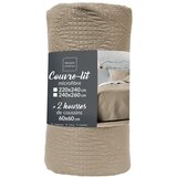 Douceur d intérieur Svjetlo smeđi set prekrivača i jastučnice od mikrovlakana 240x260 cm Romane – | shoptok.hr