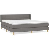  Box spring postelja z vzmetnico temno siva 160x200 cm blago, (20791477) | Shoptok.si