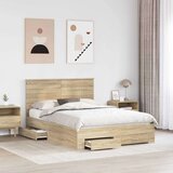  Okvir za krevet s uzglavljem Sonoma hrast 140 x 190 cm | shoptok.hr
