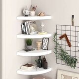 vidaXL plutajuće kutne police 4 kom bijele 35 x 35 x 3,8 cm MDF | shoptok.hr