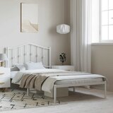  Metalni okvir za krevet s uzglavljem bijeli 100x190 cm | shoptok.hr