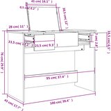 Toaletni stolić s ogledalom crni 100x45x76 cm | shoptok.hr