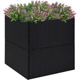  Vrtna sadilica crna 80 x 80 x 80 cm od poliratana | shoptok.hr