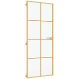 Sobna vrata tanka zlatna 93x201 5 cm kaljeno staklo i aluminij | shoptok.hr