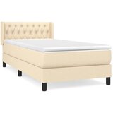  Krevet s oprugama i madracem krem 100 x 200 cm od tkanine | shoptok.hr