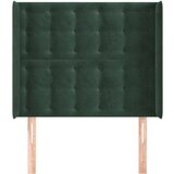  Uzglavlje s ušima tamnozeleno 83x16x118/128 cm baršunasto | shoptok.hr