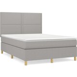  Box spring postelja z vzmetnico svetlo siva 140x200 cm blago, (20723871) | Shoptok.si