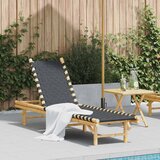  Ležaljka za sunčanje s crnim tkanim trakama 55x200x30 cm bambus | shoptok.hr