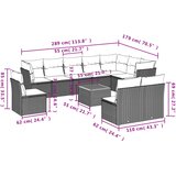  11-dijelni set vrtnih sofa od poliratana s jastucima bež | shoptok.hr