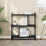 vidaXL Knjižna omara 3-nadstropna črna 76x32x88 cm inženirski les | Shoptok.si