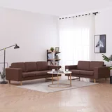  2-dijelni set sofa od tkanine smeđi