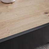 Bessagi Home sodobna klubska miza fosco, siva, hrast, železo, 2 predala | Shoptok.si