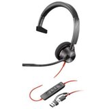 HP Poly Blackwire 3320 mono usb-c + usb c/a adapter crne Slušalice sa mikrofonom