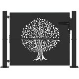  Vrtna vrata Crna 110 x 105 cm Čelik s praškastim premazom | shoptok.hr