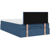  Otomanski okvir kreveta s madraca plavi 120x190 cm od tkanine | shoptok.hr