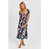 Cool & Sexy Women's Green Gimped Patterned Midi Dress | Eponuda.ba