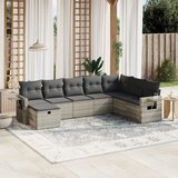 vidaXL 8-dijelni set vrtnih sofa od poliratana s jastucima svjetlosivi | shoptok.hr