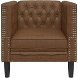  Chesterfield fotelja od umjetne brušene kože smeđa | shoptok.hr