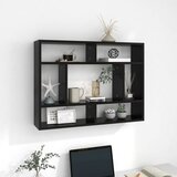 vidaXL Zidna polica crna 75 x 16 x 55 cm od iverice | shoptok.hr