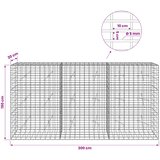  Gabion s žicom debljine 5 mm i mrežom 5x10 cm 300x20x150 cm | shoptok.hr