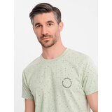 Ombre Men's printed cotton T-shirt with round neckline - mint | shoptok.hr