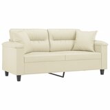  Dvosjed s ukrasnim jastucima boja Krem 140 cm umjetna koža | shoptok.hr