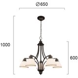  Luster na sajli CLAIR 5xE27/60W/230V, prečnik 65 cm, bronza | Eponuda.com